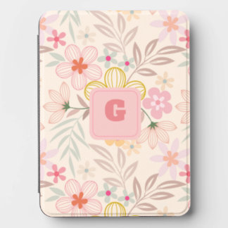 pastel floral monogram elegant kindle cover