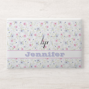 Pastel Floral Monogrammed HP Laptop Skin