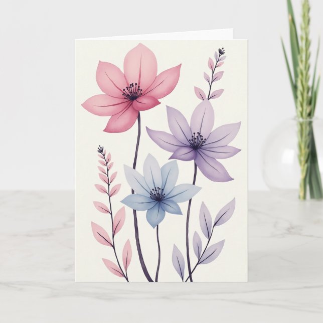 Pastel Floral Mothers Day Card (Front)