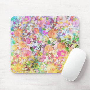 Pastel floral mouse pad