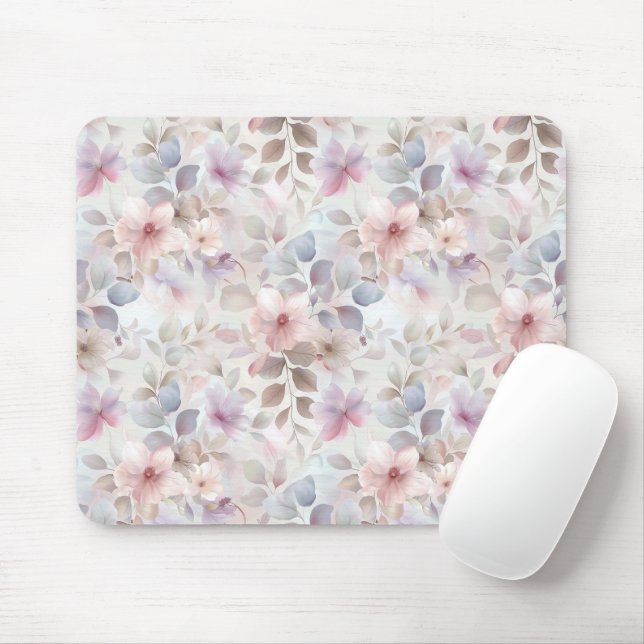 pastel floral mouse pad for computer desks (With Mouse)