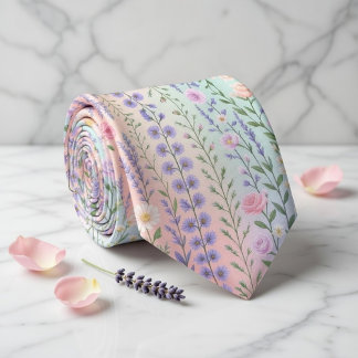 Pastel Floral Neck Tie