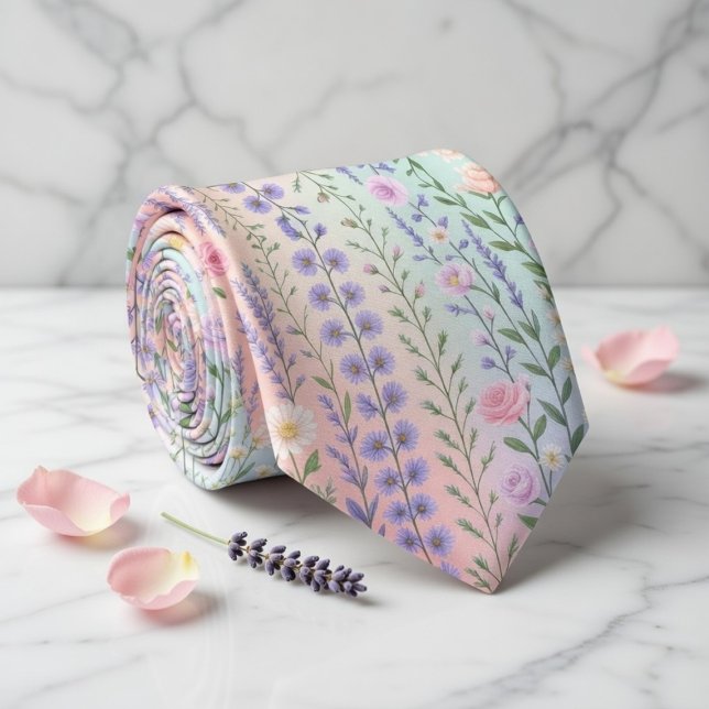 Pastel Floral Neck Tie (Creator Uploaded)