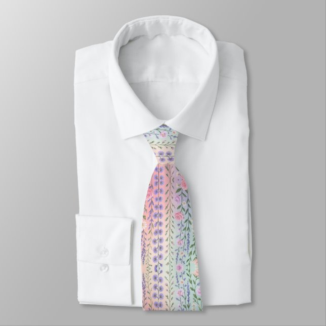 Pastel Floral Neck Tie (Tied)