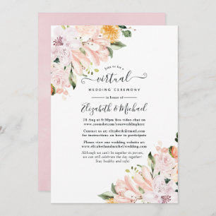 Pastel Floral Online Virtual Wedding Invitation