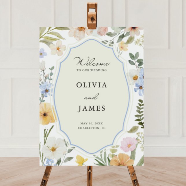 Pastel Floral Ornamental Frame Wedding Foam Board (Creator Uploaded)