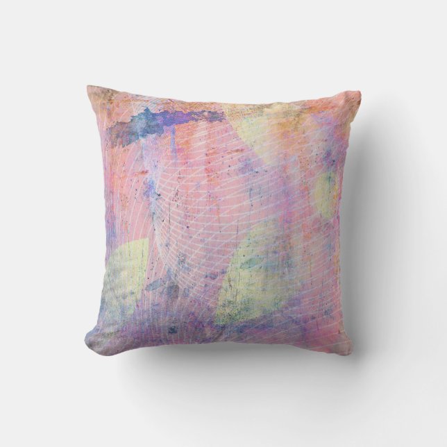 Pastel Floral Painters Delight Outdoor Pillow (Front)