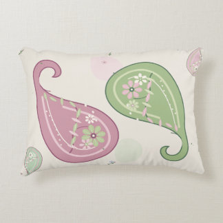 Pastel Floral Paisley Accent Pillow