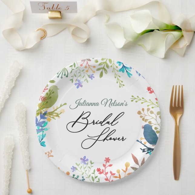 Pastel floral  paper plates (Wedding)