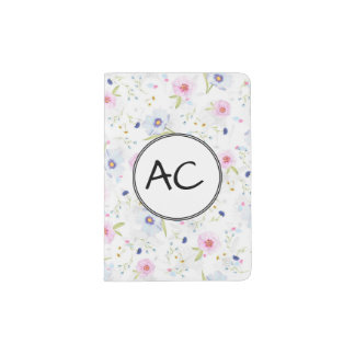 Pastel floral passport holder