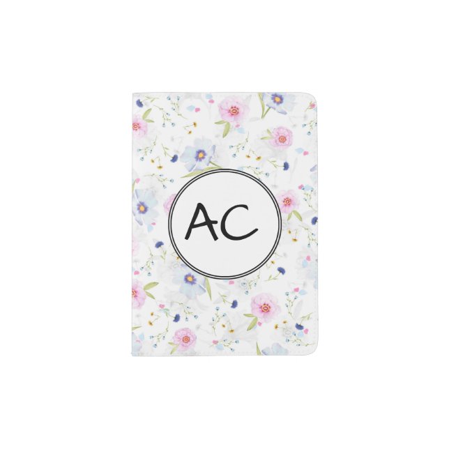 Pastel floral passport holder (Front)