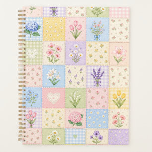 Pastel Floral Patchwork Pattern – Vintage Cottagec Planner