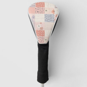 Pastel Floral Patchwork Quilt in Pink and Blue Golf Head Cover