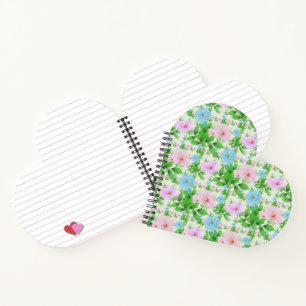Pastel Floral Pattern Aesthetic Watercolor Notebook