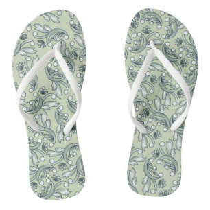 Pastel floral pattern design flip flops