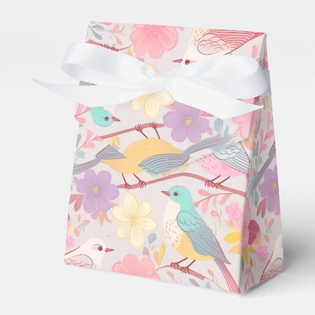 Pastel floral pattern favor boxes (Front Side)