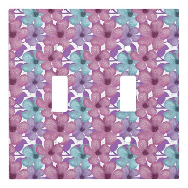 Pastel Floral Pattern Light Switch Cover (Front)