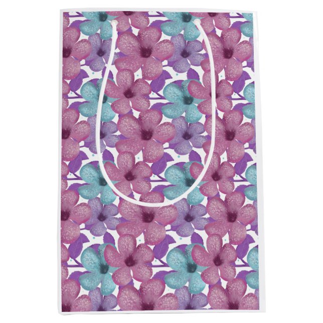 Pastel Floral Pattern Medium Gift Bag (Front)