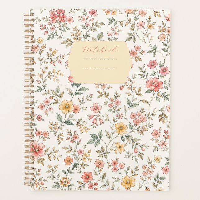 Pastel Floral Pattern Notebook (Front)