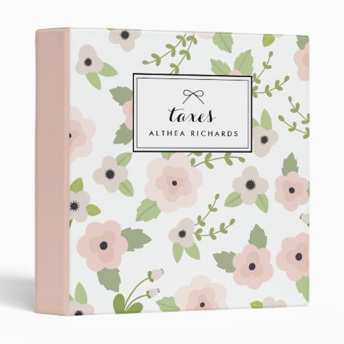 Pastel Floral Pattern Personalized Binder