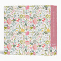Pastel floral pattern pink homeschool portfolio 3 ring binder | Zazzle