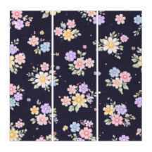 Pastel Floral Pattern Wall Art Set |