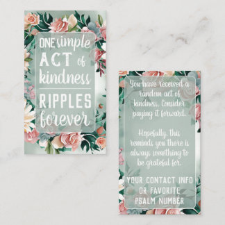 Pastel Floral Pay it Forward Random Act Kindness Business Card