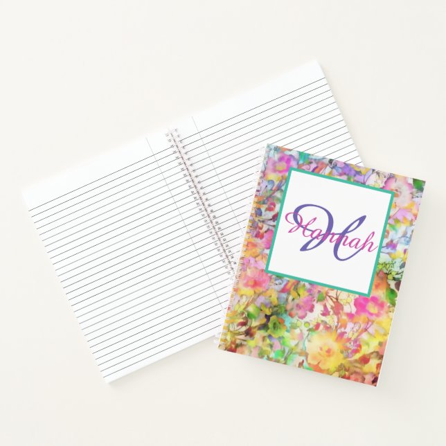 Pastel floral personalized notebook (Inside)