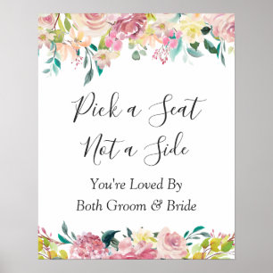 Pastel Floral Pick a Seat Wedding Sign