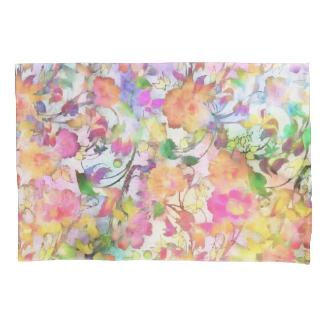 Pastel floral pillow case (Front)
