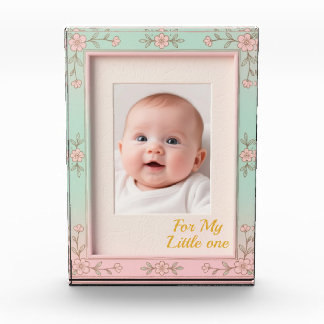 Pastel Floral Pink Mint Picture Frame Acrylic Award