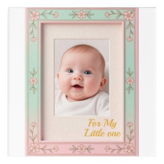 Pastel Floral Pink Mint Picture Frame Acrylic Print