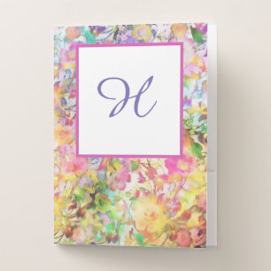 Pastel floral pocket folder