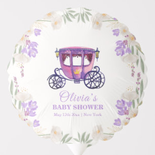 Pastel Floral Princess Carriage Girl Baby Shower  Balloon