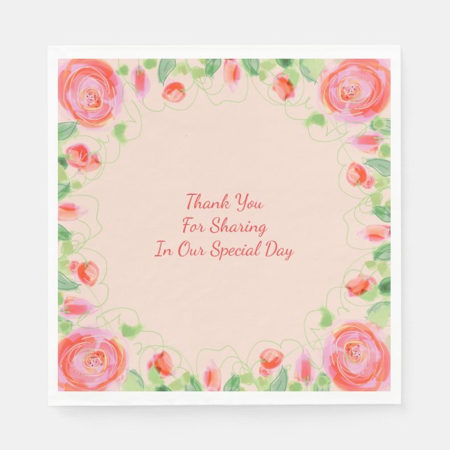 Pastel Floral Print Napkins (Front)