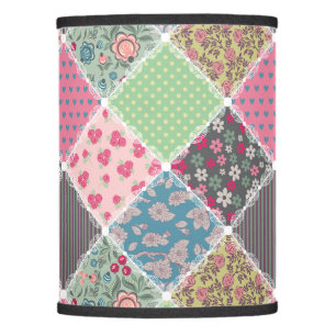 Pastel Floral Quilt Squares Lamp Shade
