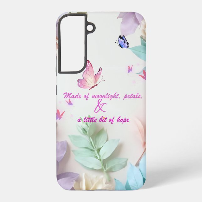 Pastel Floral Quote Butterfly Case (Back)