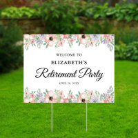 Pastel Floral Retirement Party Welcome Yard