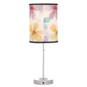Pastel Floral Retro Hippie Flowers Table Lamp (Back)