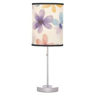 Pastel Floral Retro Hippie Flowers Table Lamp