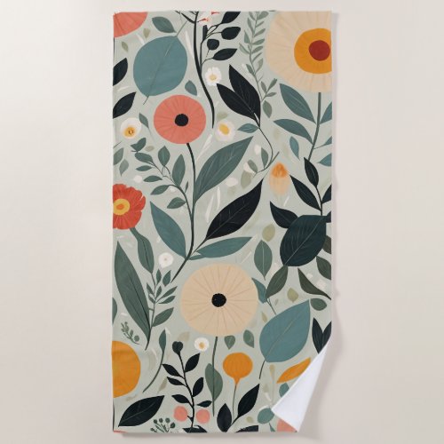 Pastel Floral Reverie Beach Towel