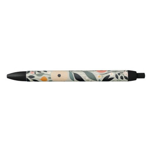 Pastel Floral Reverie Black Ink Pen