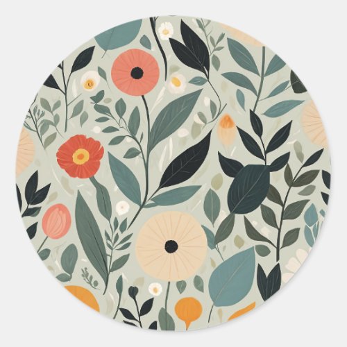 Pastel Floral Reverie Classic Round Sticker