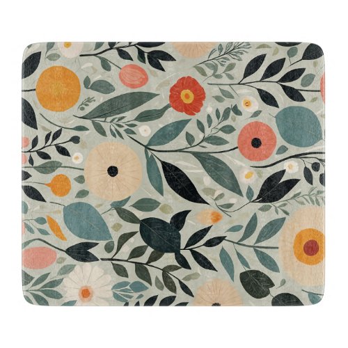 Pastel Floral Reverie Cutting Board