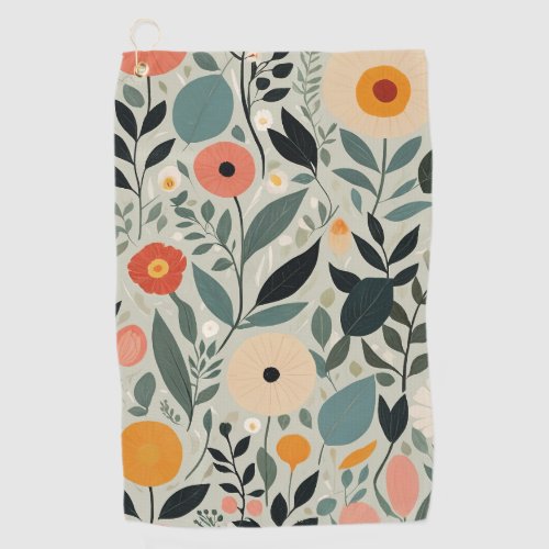 Pastel Floral Reverie Golf Towel