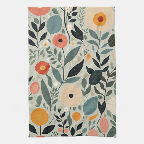 Pastel Floral Reverie Kitchen Towel