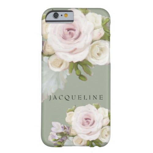 Pastel Floral Roses Freesia Flowers Hand Painted Barely There iPhone 6 Case