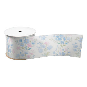 Pastel Floral Satin Ribbon