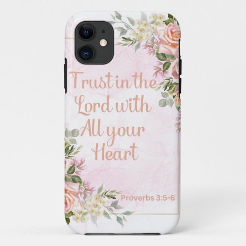 Pastel Floral Scripture Christian iPhone 11 Case