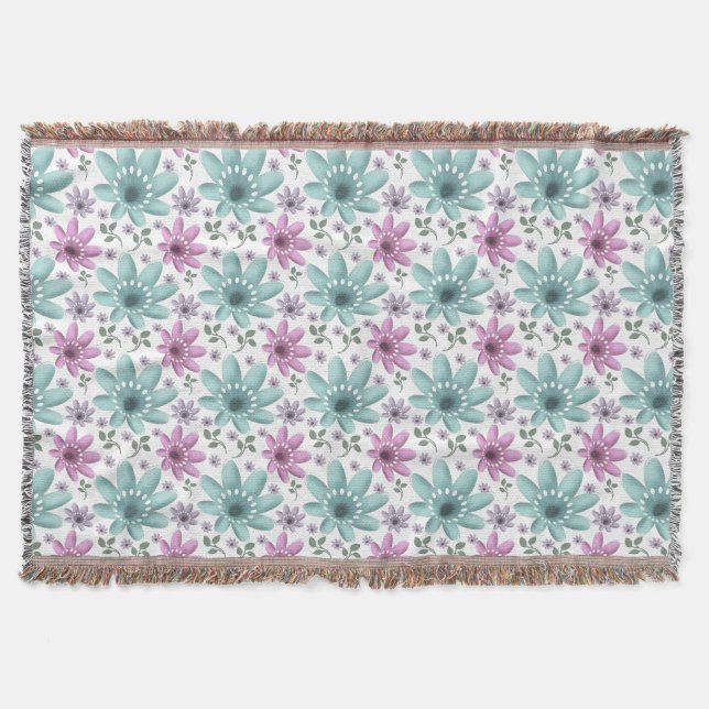 Pastel Floral Seamless Pattern  Throw Blanket (Front)